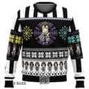 Chibi Obanai Iguro Demon Slayer Ugly Christmas Sweater Snowflake Pattern
