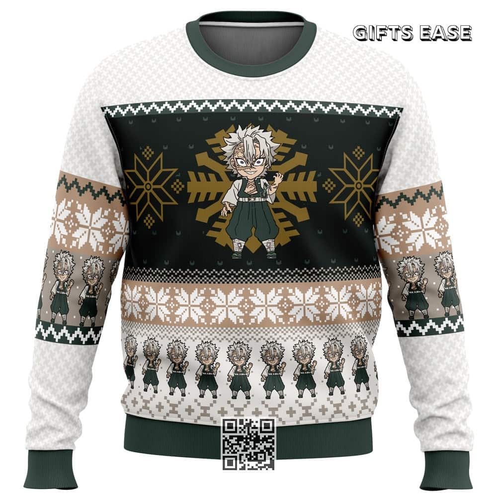 Chibi Sanemi Shinazugawa Demon Slayer Ugly Christmas Sweater Chibi Sanemi Shinazugawa Demon Slayer Ugly Christmas Sweater