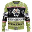 Chibi Gyomei Himejima Demon Slayer Ugly Christmas Sweater Snowflake Pattern