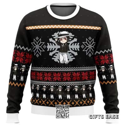 Black White Chibi Muzan Kibutsuji Demon Slayer Ugly Christmas Sweater