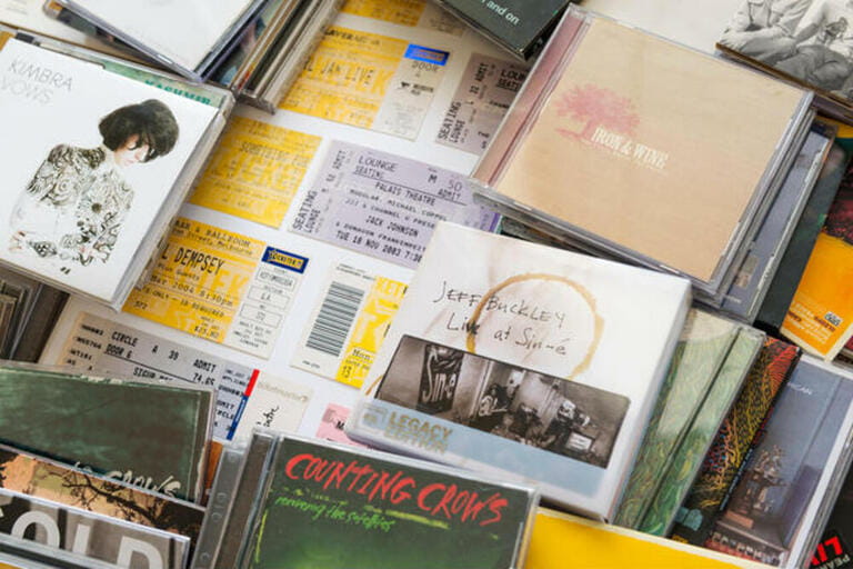 SOUTH AUSTRALIA, AUSTRALIA - AUGUST 8, 2014 - Concert tickets from world famous bands with music CD's SOUTH AUSTRALIA, AUSTRALIA - AUGUST 8, 2014 - Concert tickets from world famous bands with music CD's