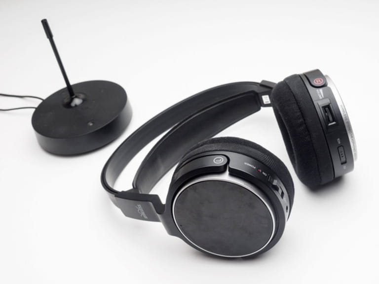 Wireless headphones cut out isolated on white background