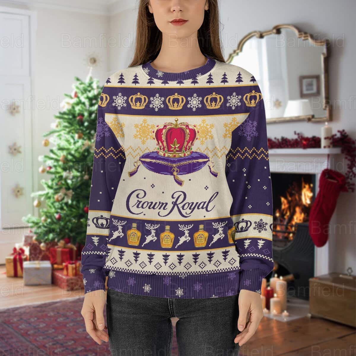 Crown Royal Whisky Ugly Christmas Sweater Crown Royal Whisky Ugly Christmas Sweater
