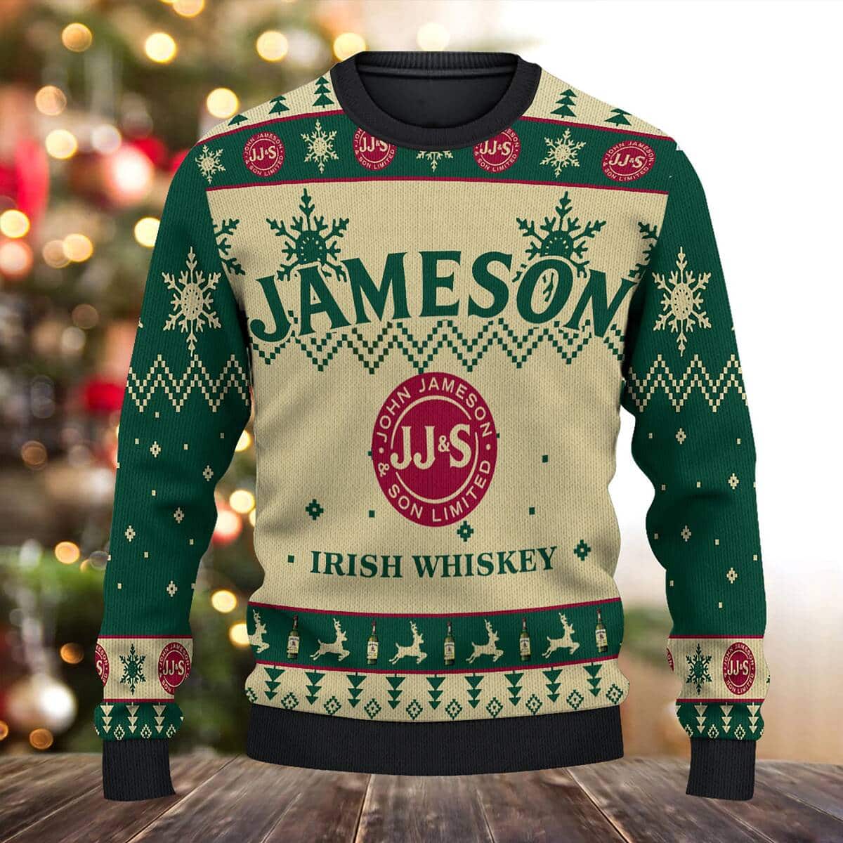 Jameson Irish Whiskey Ugly Christmas Sweater Custom Name