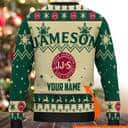Jameson Irish Whiskey Ugly Christmas Sweater Custom Name