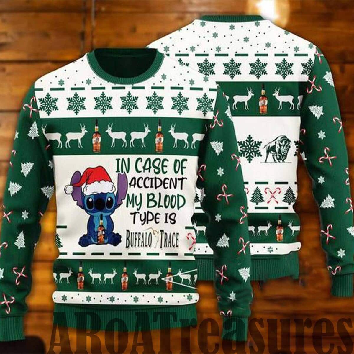 Stitch Ugly Christmas Sweater In Case Of Accident My Blood Type Is Buffalo Trace Stitch Ugly Christmas Sweater In Case Of Accident My Blood Type Is Buffalo Trace