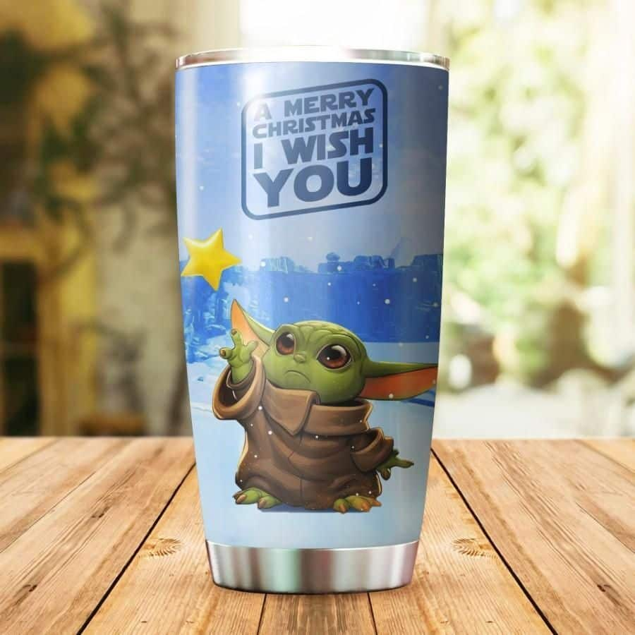 Baby Yoda Tumbler A Merry Christmas I Wish You