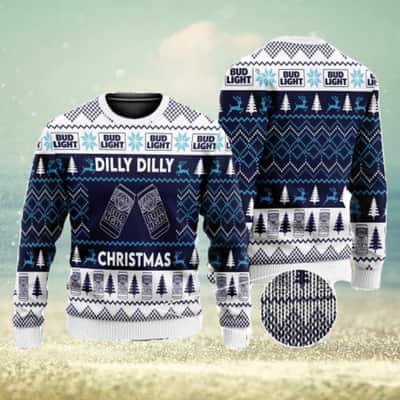 Bud Light Beer Ugly Christmas Sweater Dilly Dilly Christmas