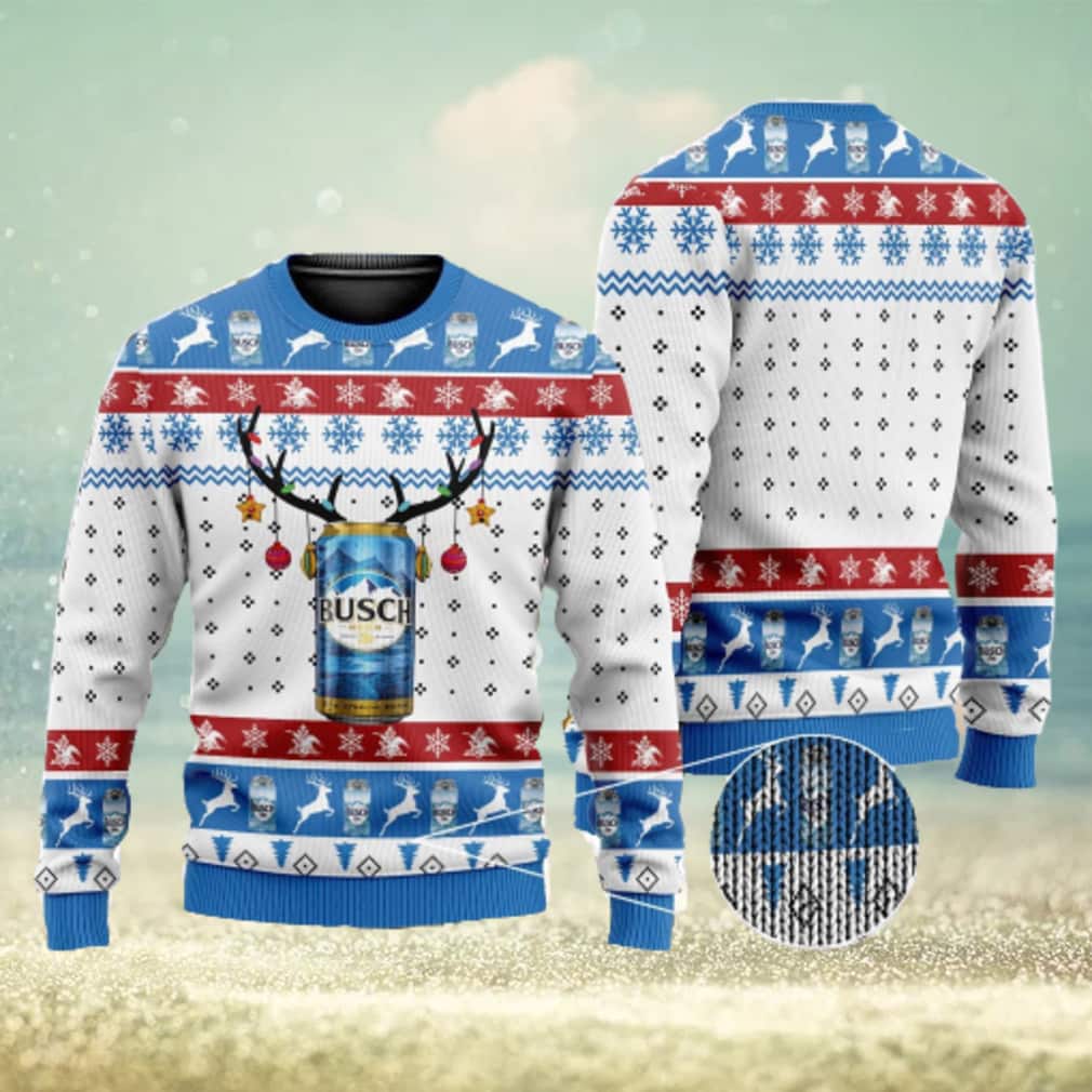 Busch Beer Ugly Christmas Sweater Reindeer Xmas Pattern Busch Beer Ugly Christmas Sweater Reindeer Xmas Pattern