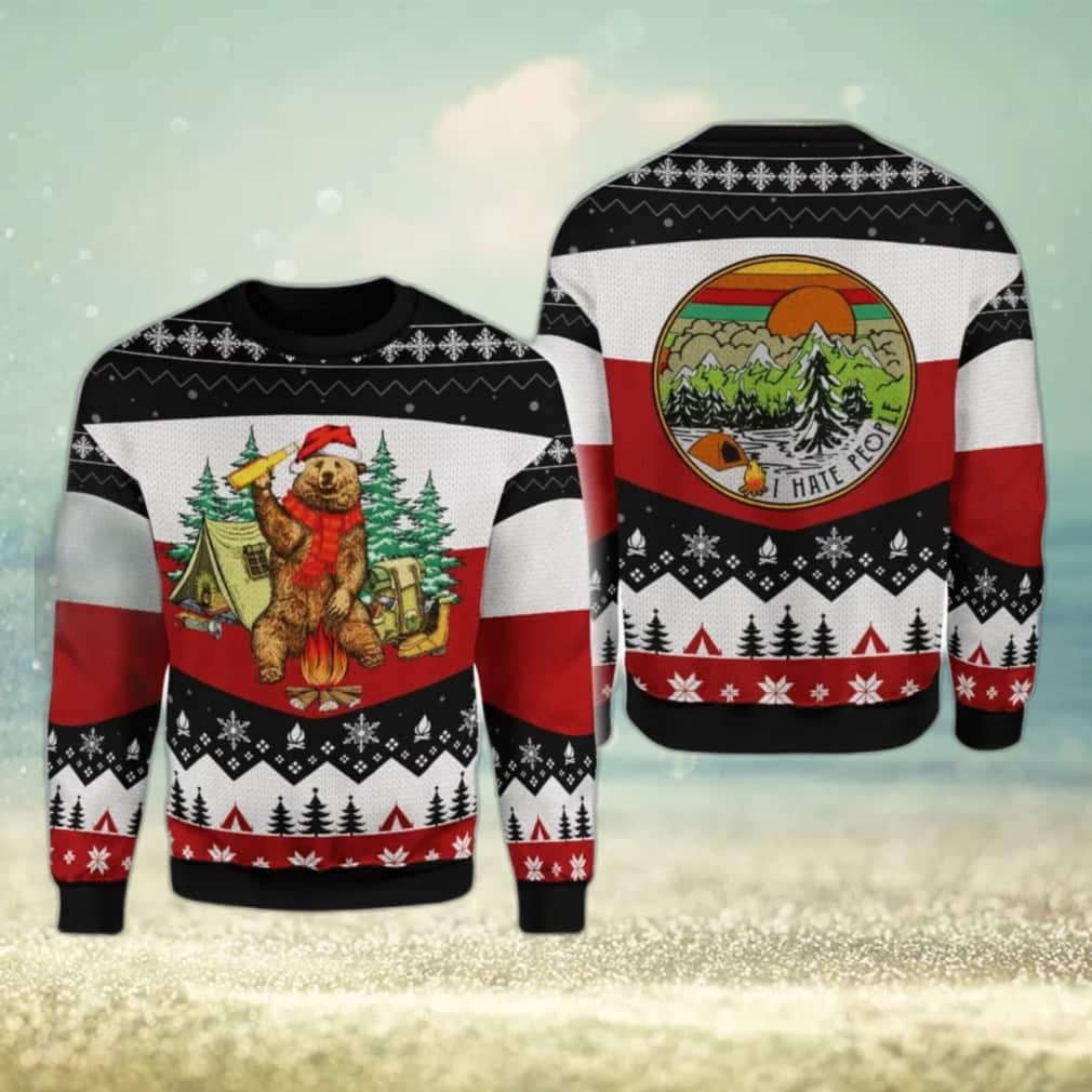 I Hate People Bear Beer Ugly Christmas Sweater I Hate People Bear Beer Ugly Christmas Sweater