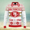 White NFL San Francisco 49ers Ugly Christmas Sweater Snowflakes Pattern