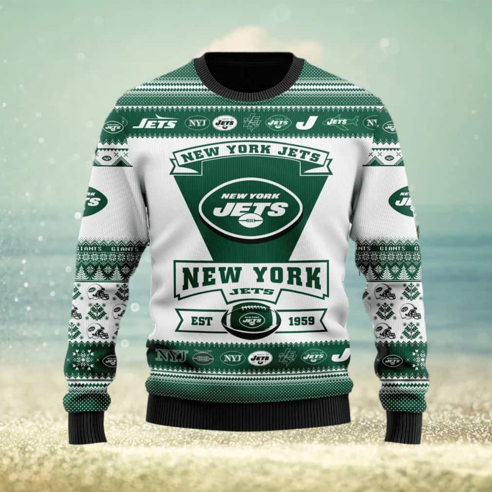 NFL New York Jets Ugly Christmas Sweater Custom Name NFL New York Jets Ugly Christmas Sweater Custom Name