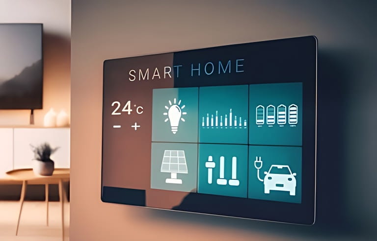 smart screen with smart home with modern living room