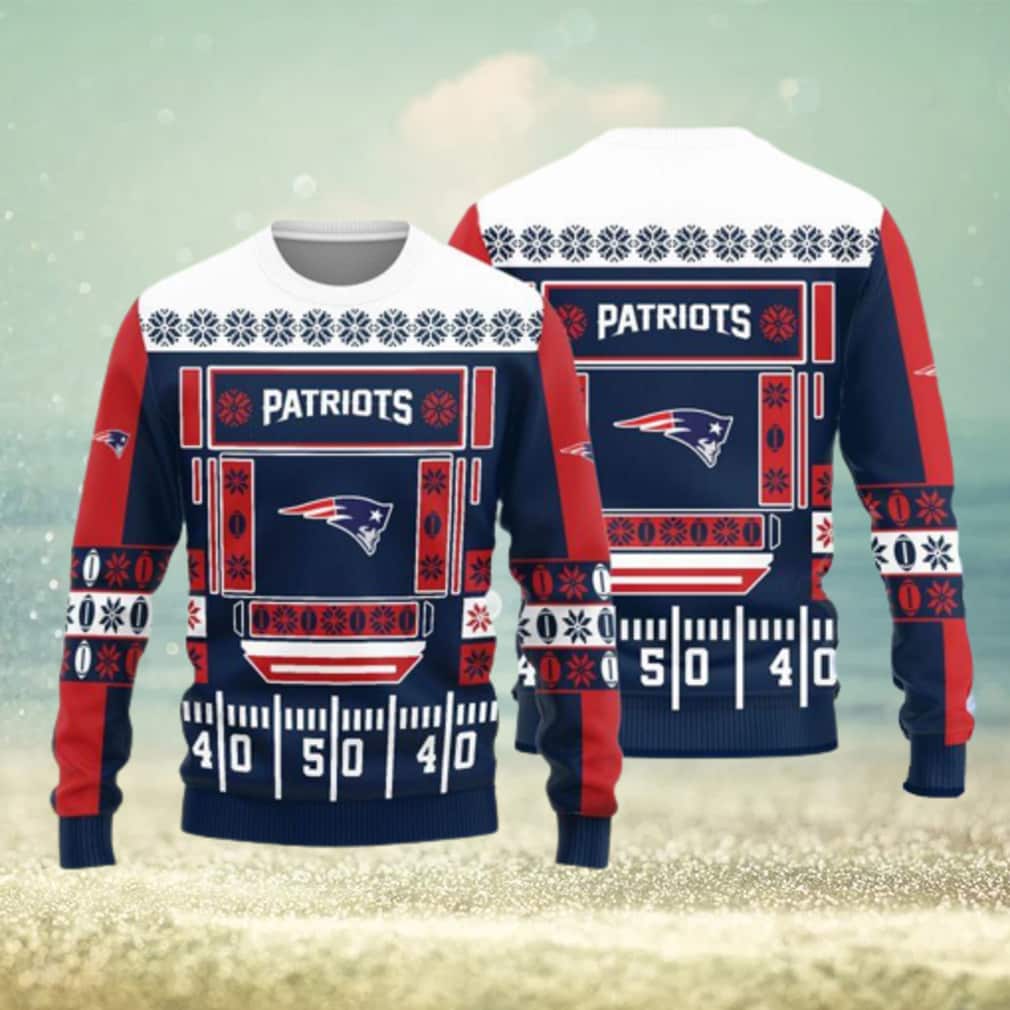 NFL New England Patriots Ugly Christmas Sweater Snowflake Pattern NFL New England Patriots Ugly Christmas Sweater Snowflake Pattern