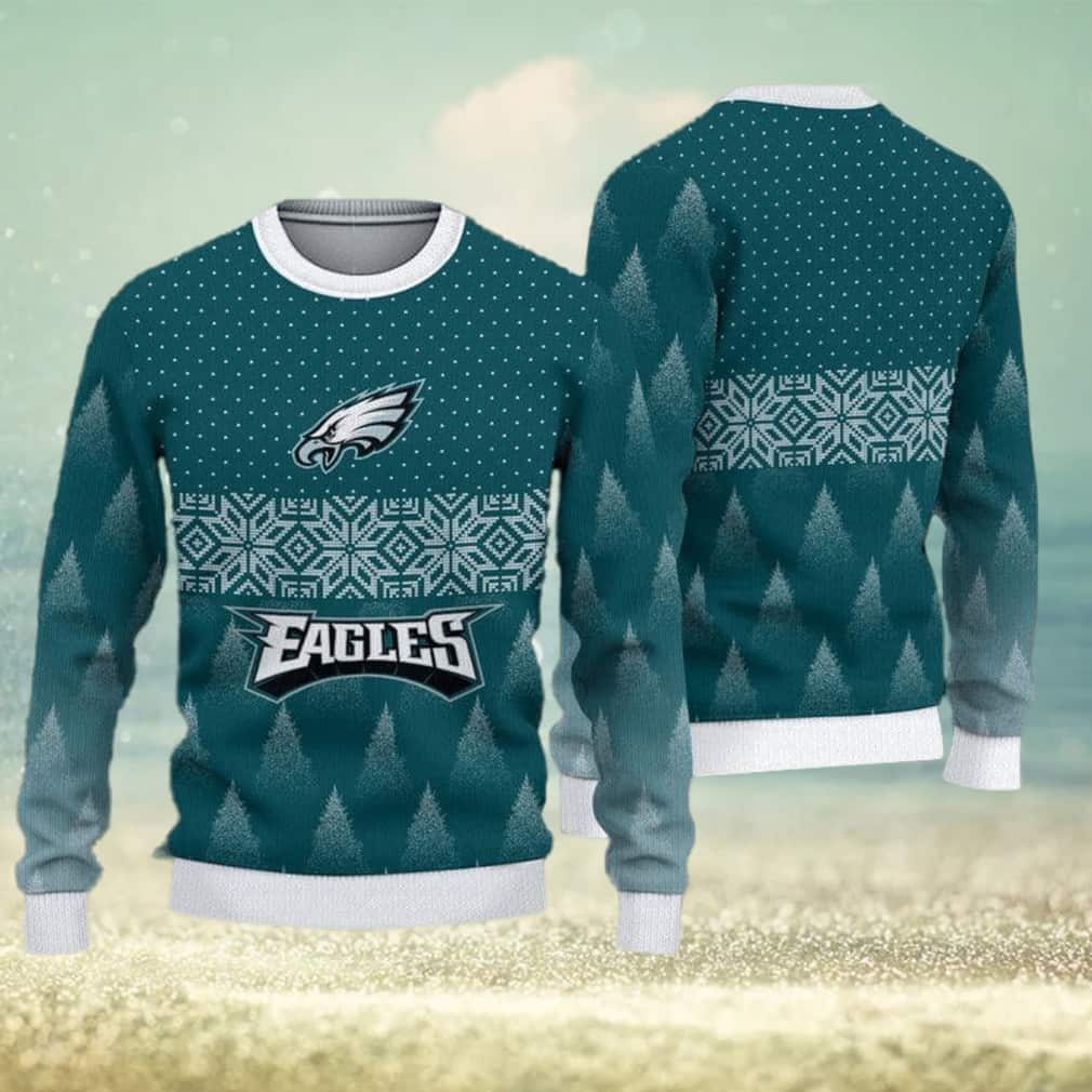 Green White NFL Philadelphia Eagles Ugly Christmas Sweater Green White NFL Philadelphia Eagles Ugly Christmas Sweater