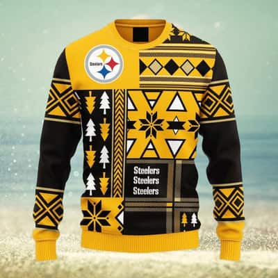 Black Yellow Pittsburgh Steelers NFL Ugly Christmas Sweater