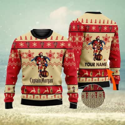 Captain Morgan Ugly Christmas Sweater Custom Name Captain Morgan Ugly Christmas Sweater Custom Name