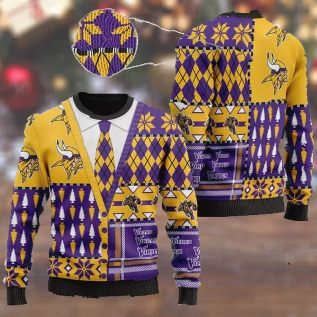 Minnesota Vikings NFL Ugly Christmas Sweater Snowflakes Pattern Minnesota Vikings NFL Ugly Christmas Sweater Snowflakes Pattern