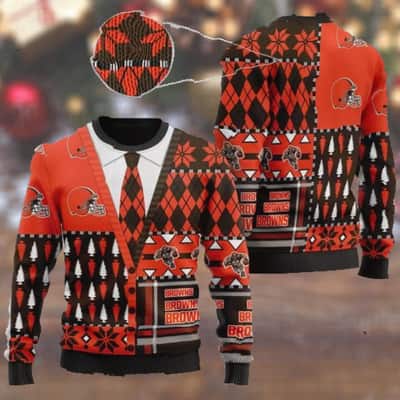 Orange Black Cleveland Browns NFL Ugly Christmas Sweater