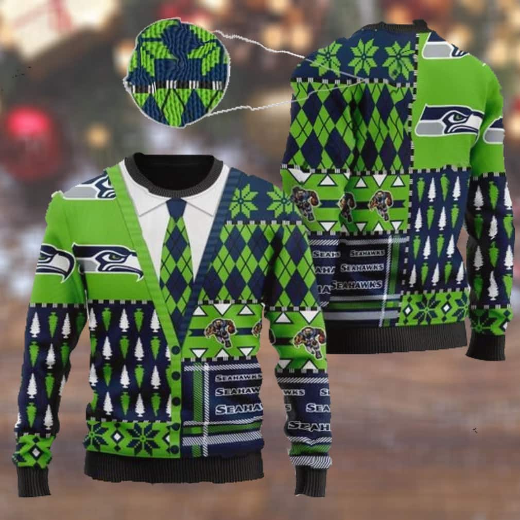 Green Seattle Seahawks NFL Ugly Christmas Sweater Green Seattle Seahawks NFL Ugly Christmas Sweater