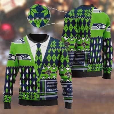 Green Seattle Seahawks NFL Ugly Christmas Sweater