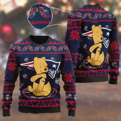 New England Patriots NFL Ugly Christmas Sweater Cute Winnie-the-Pooh