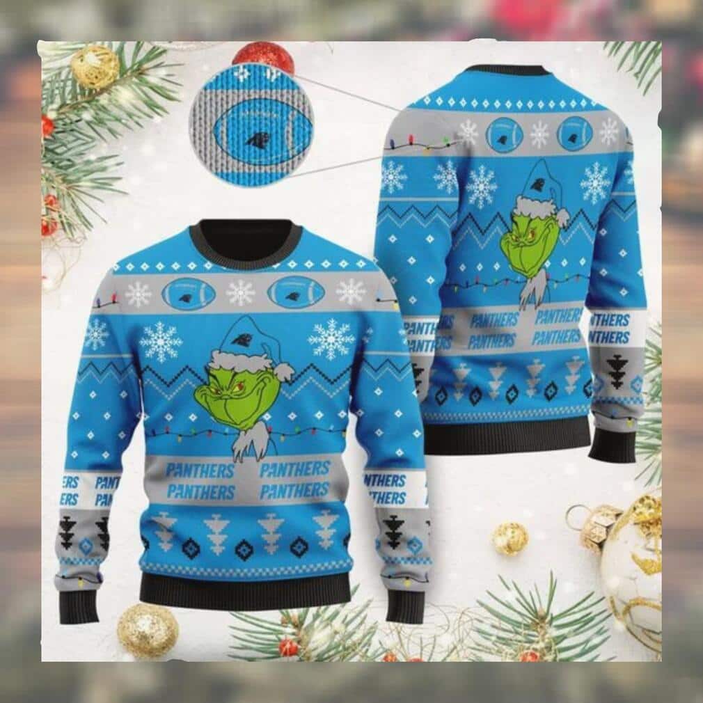 Funny Grinch Carolina Panthers NFL Ugly Christmas Sweater Funny Grinch Carolina Panthers NFL Ugly Christmas Sweater