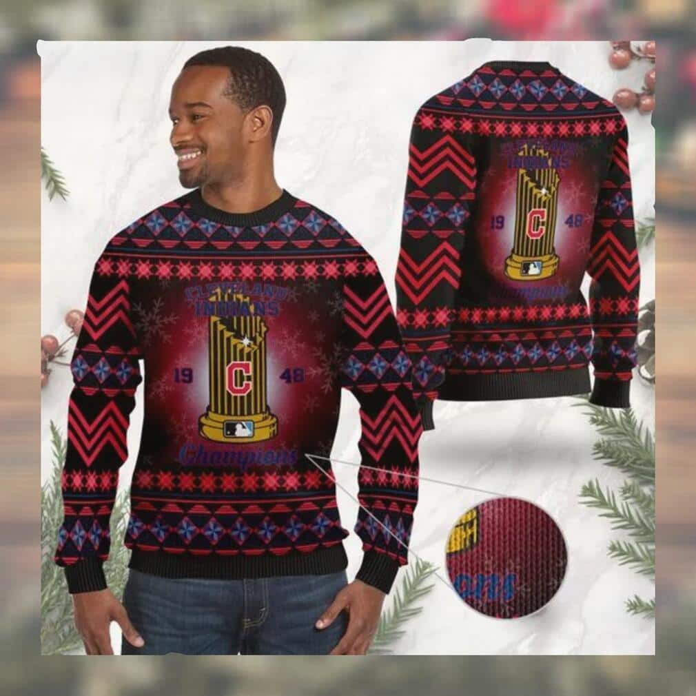 MLB Cleveland Indians Ugly Christmas Sweater World Series Champions MLB Cleveland Indians Ugly Christmas Sweater World Series Champions