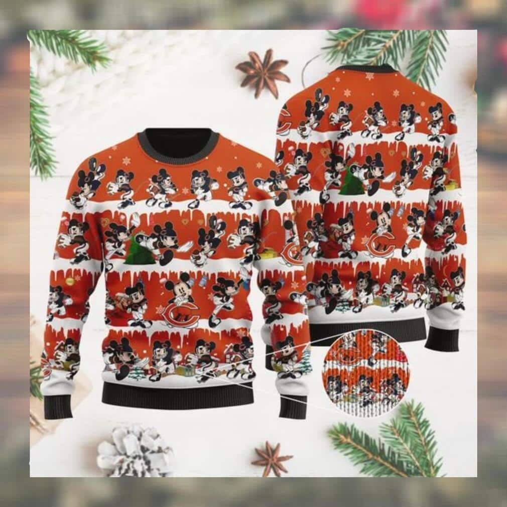 Mickey Chicago Bears NFL Ugly Christmas Sweater Mickey Chicago Bears NFL Ugly Christmas Sweater