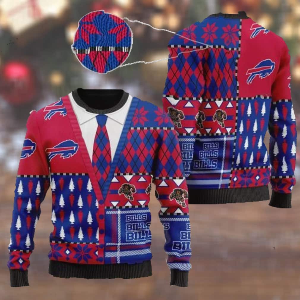 Buffalo Bills NFL Ugly Christmas Sweater Cardigan Style Buffalo Bills NFL Ugly Christmas Sweater Cardigan Style