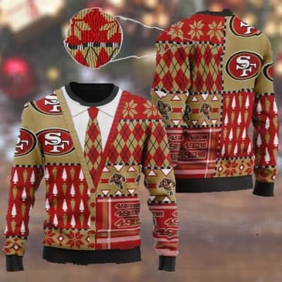 NFL San Francisco 49ers Ugly Christmas Sweater Snowflakes Pattern Winter Gift