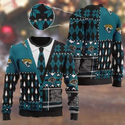 NFL Jacksonville Jaguars Ugly Christmas Sweater Cardigan Style