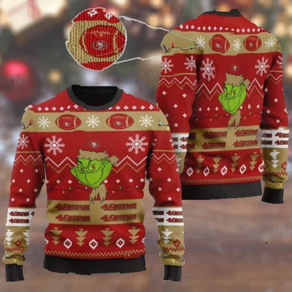 Cute Grinch NFL San Francisco 49ers Ugly Christmas Sweater Cute Grinch NFL San Francisco 49ers Ugly Christmas Sweater