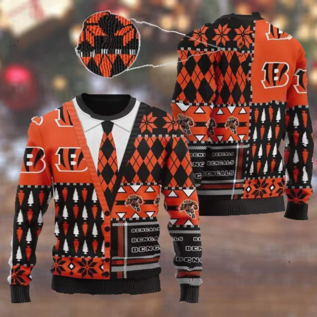 NFL Cincinnati Bengals Ugly Christmas Sweater Cardigan Style NFL Cincinnati Bengals Ugly Christmas Sweater Cardigan Style