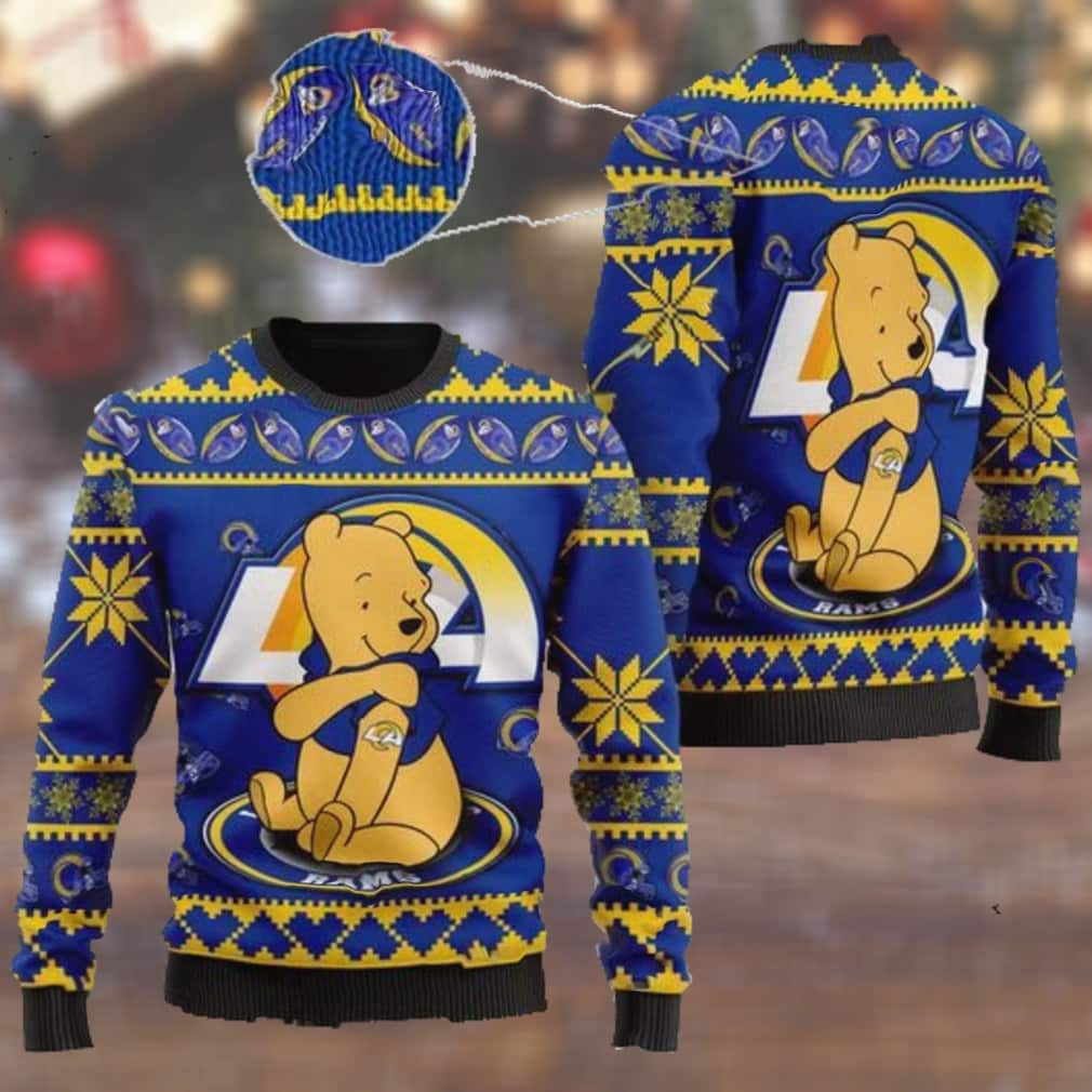 NFL Los Angeles Rams Ugly Christmas Sweater Cute Winnie-the-Pooh Bear NFL Los Angeles Rams Ugly Christmas Sweater Cute Winnie-the-Pooh Bear