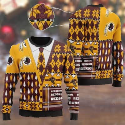 Washington Redskins NFL Ugly Christmas Sweater Cardigan Style
