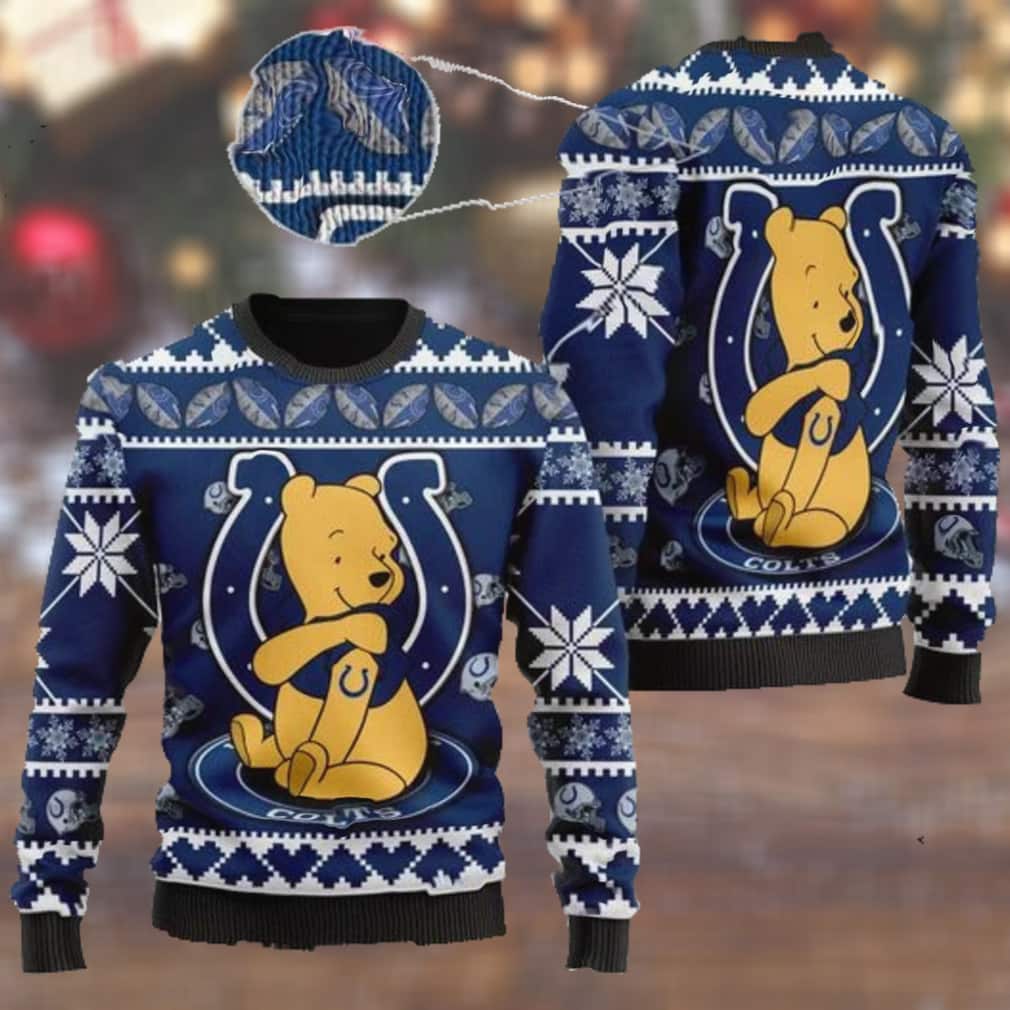 NFL Indianapolis Colts Ugly Christmas Sweater Winnie-the-Pooh NFL Indianapolis Colts Ugly Christmas Sweater Winnie-the-Pooh