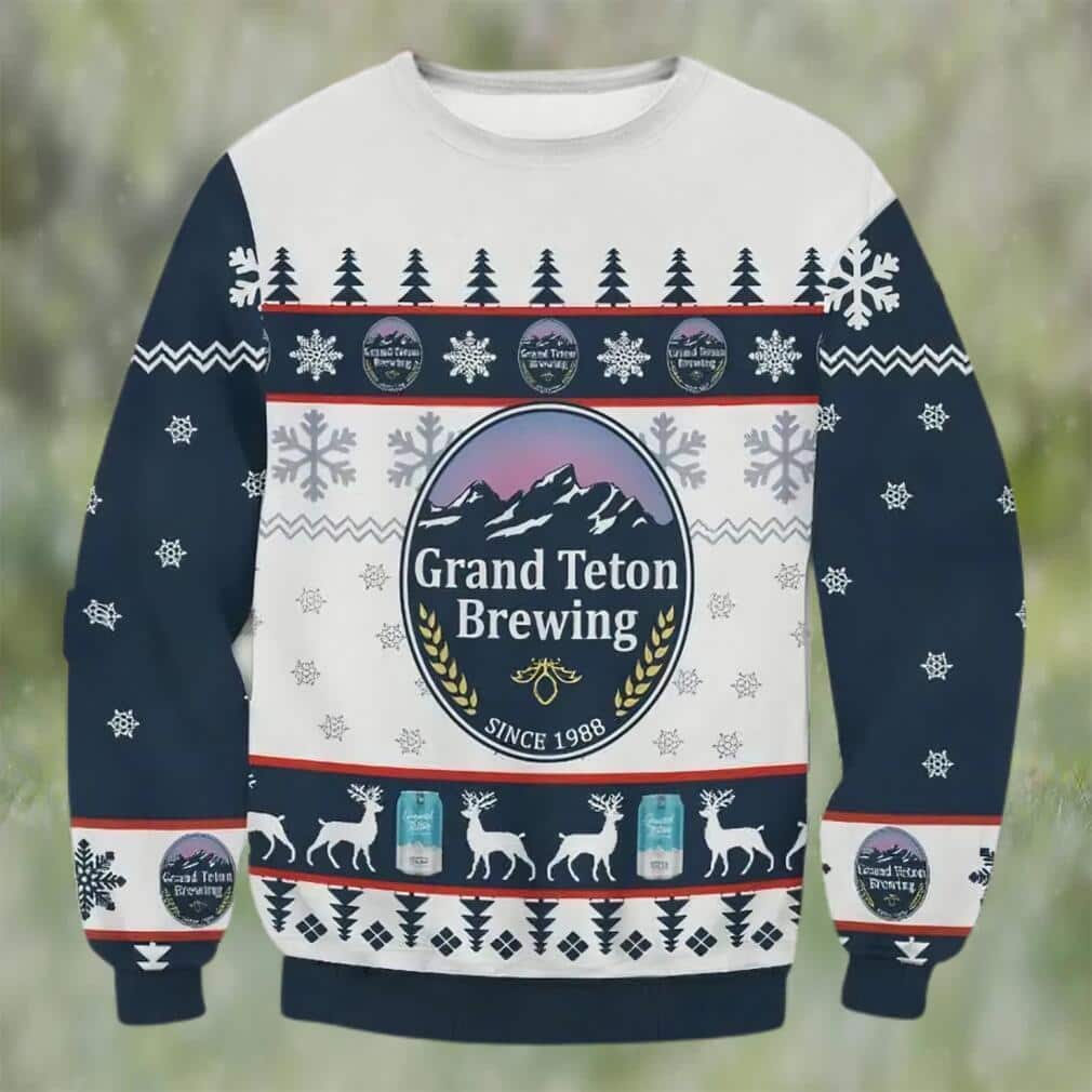Grand Teton Brewing Beer Ugly Christmas Sweater Xmas Pattern Grand Teton Brewing Beer Ugly Christmas Sweater Xmas Pattern