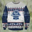 Pabst Blue Ribbon Beer Ugly Christmas Sweater Xmas Pattern