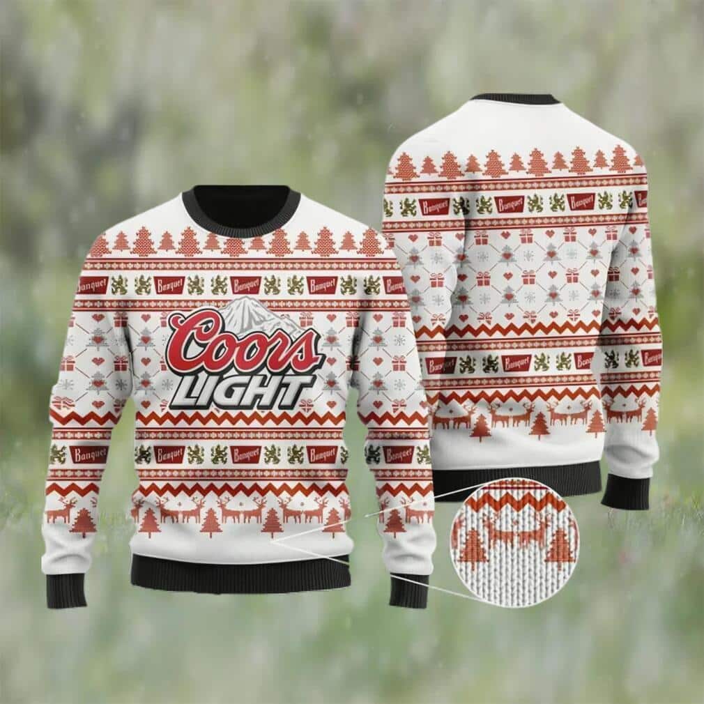Coors Light Beer Ugly Christmas Sweater Xmas Pattern Coors Light Beer Ugly Christmas Sweater Xmas Pattern