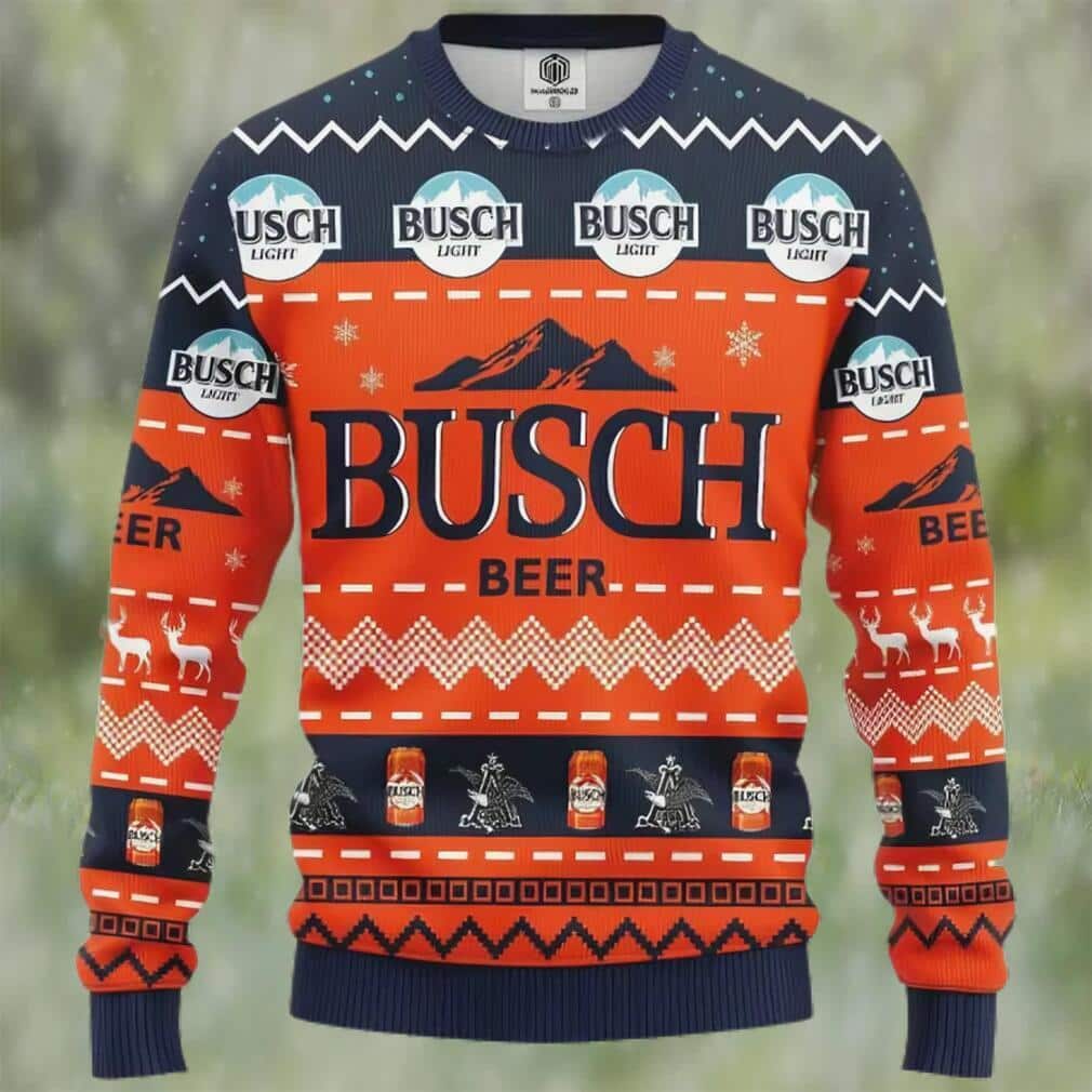 Busch Light Beer Ugly Christmas Sweater Winter Gift Busch Light Beer Ugly Christmas Sweater Winter Gift