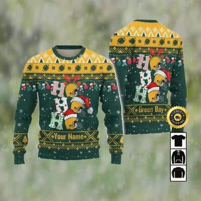 NFL Green Bay Packers Ugly Christmas Sweater Ho Ho Ho Custom Name
