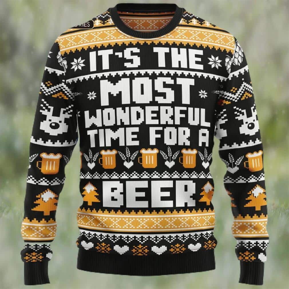 It's The Most Wonderful Time For A Beer Ugly Christmas Sweater Winter Gift It's The Most Wonderful Time For A Beer Ugly Christmas Sweater Winter Gift