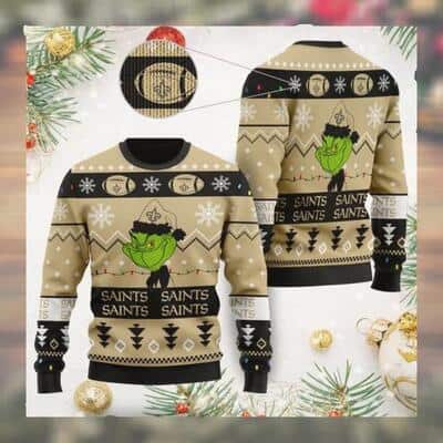 Funny Grinch NFL New Orleans Saints Ugly Christmas Sweater