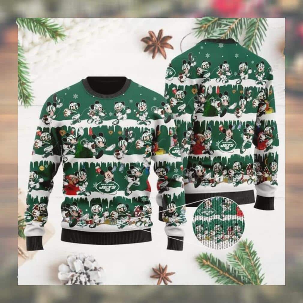NFL Mickey New York Jets Ugly Christmas Sweater NFL Mickey New York Jets Ugly Christmas Sweater