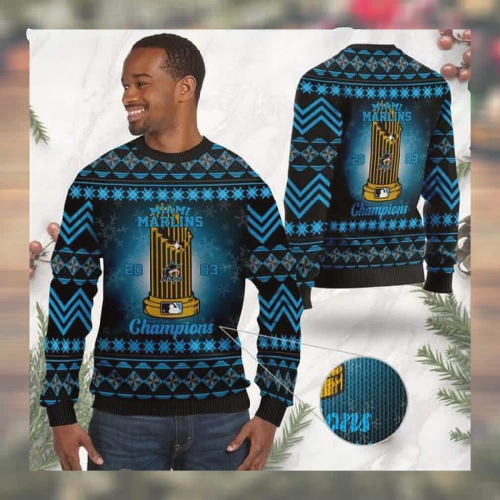 MLB Miami Marlins Ugly Christmas Sweater Champions MLB Miami Marlins Ugly Christmas Sweater Champions