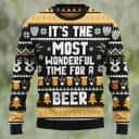 Funny It's The Most Wonderful Time For A Beer Ugly Christmas Sweater