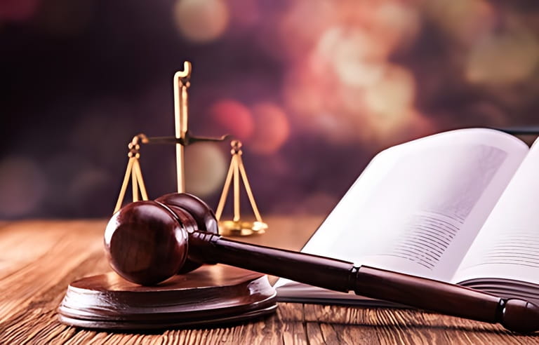 Law code, gavel and books. Law code, gavel and books.