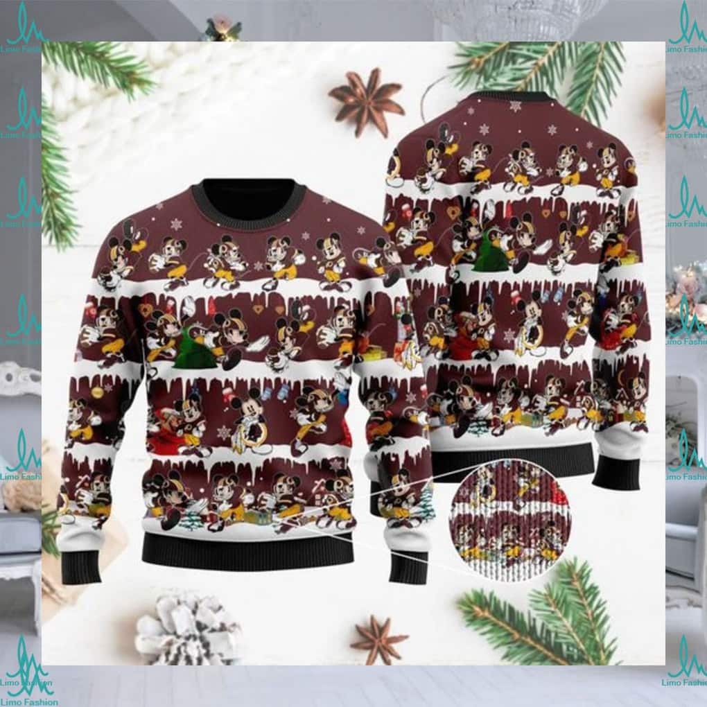 Mickey Disney NFL Washington Redskins Ugly Christmas Sweater