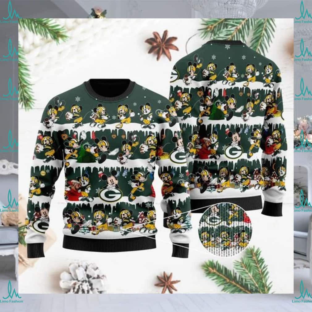 Mickey Mouse Disney NFL Green Bay Packers Ugly Christmas Sweater Mickey Mouse Disney NFL Green Bay Packers Ugly Christmas Sweater